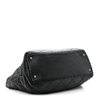 Glazed Calfskin Large On The Road Tote Black