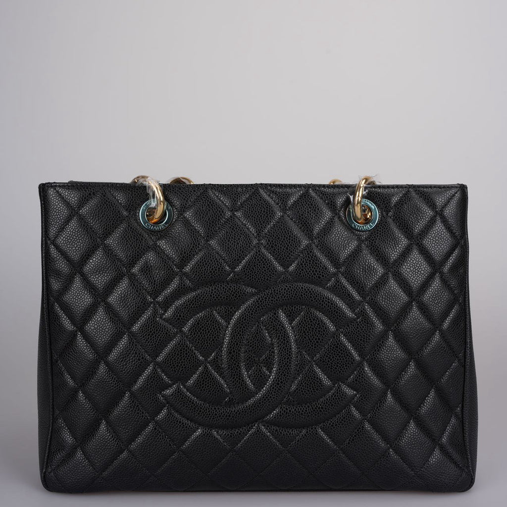 Chanel Grand Shopping Tote Black GST Bag in Caviar Leather with Gold Hardware