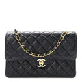 Lambskin Quilted Small Double Flap Bag Black