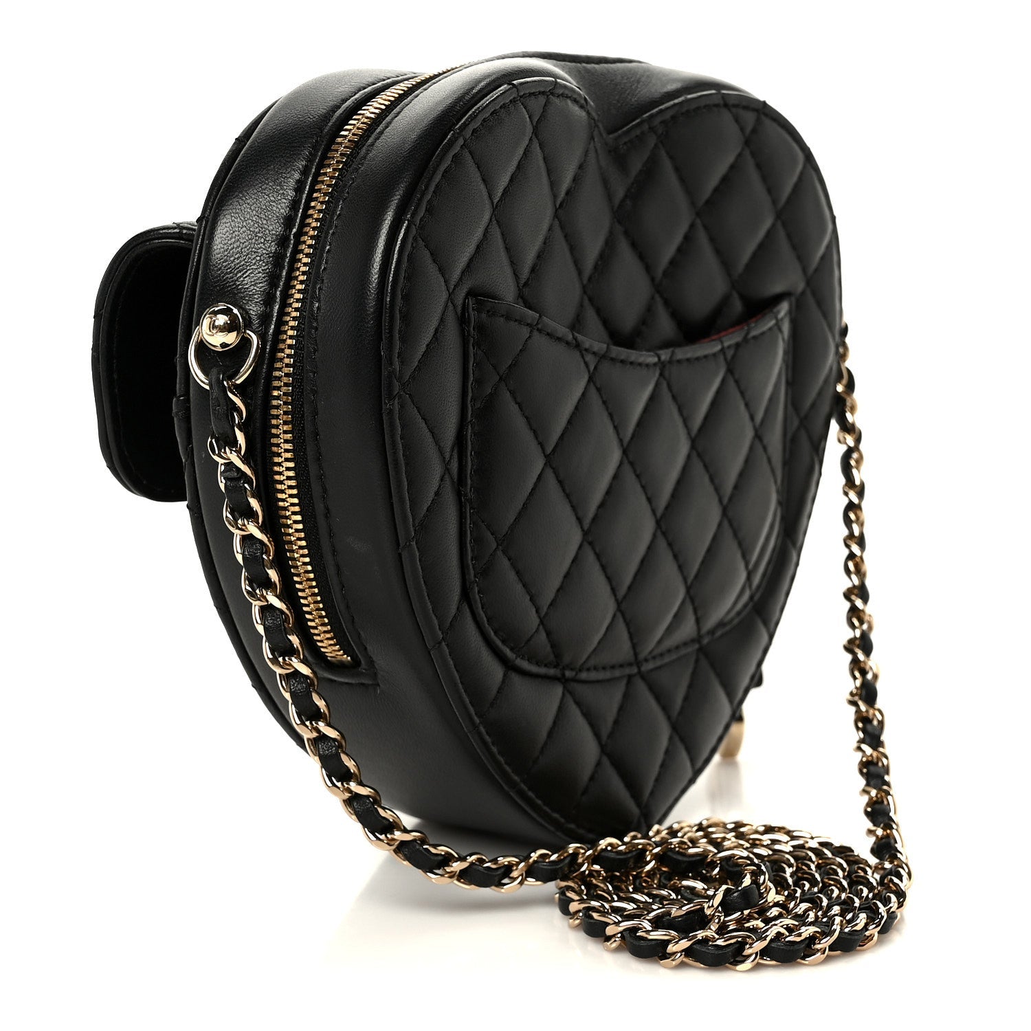 Lambskin Quilted CC In Love Heart Bag Black