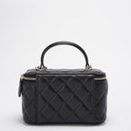 Chanel Vanity Case Bag Black Quilted Lambskin Bag with Gold Hardware 2021
