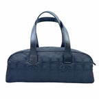 CHANEL Travel Ligne Bowler Bag Black Canvas Monogram Handbag