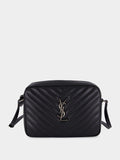 Black Lou Grain Leather Shoulder Bag