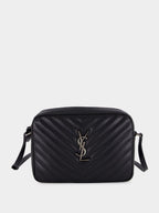 Black Lou Grain Leather Shoulder Bag