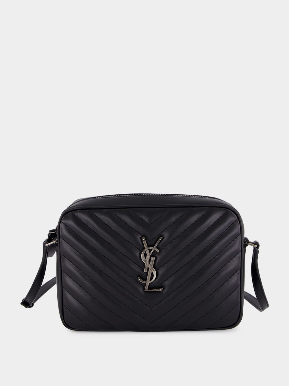 Black Lou Grain Leather Shoulder Bag