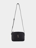 Black Lou Grain Leather Shoulder Bag
