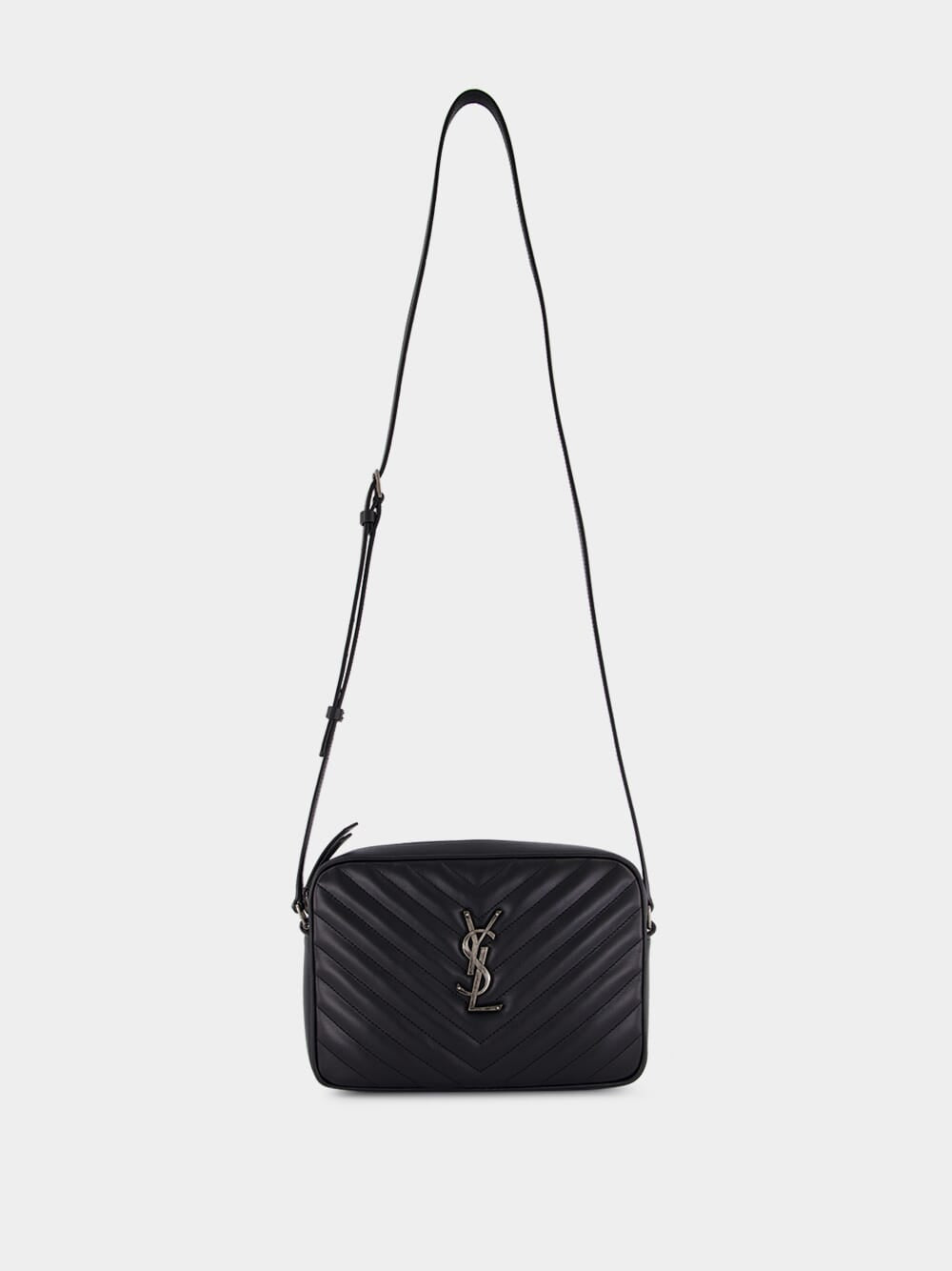 Black Lou Grain Leather Shoulder Bag