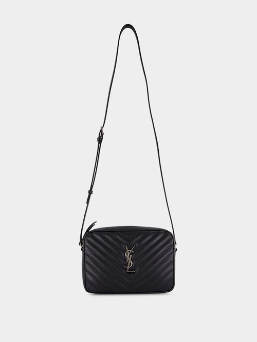 Black Lou Grain Leather Shoulder Bag