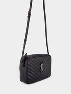 Black Lou Grain Leather Shoulder Bag