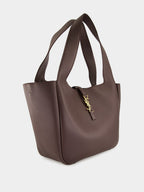 Le 5 à 7 Bea Tote in Raisin Grained Leather