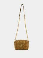 Suede Cassandre Matelassé Carré Mini Camera Bag