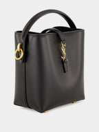 Le 37 Mini Bucket Bag in Black Shiny Leather