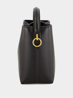 Le 37 Mini Bucket Bag in Black Shiny Leather