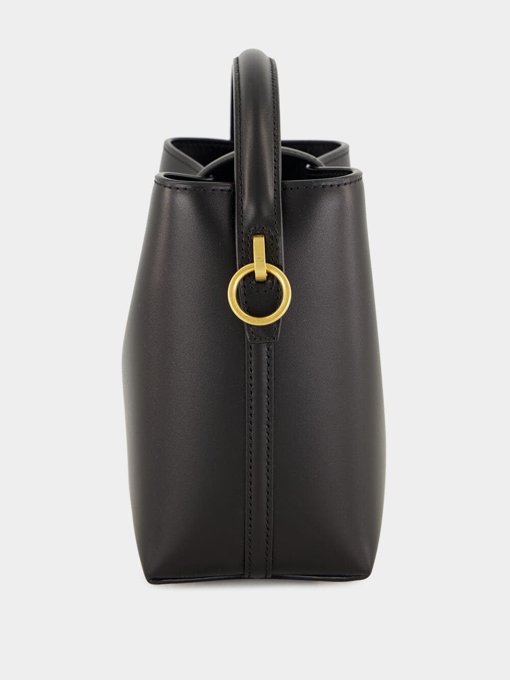 Le 37 Mini Bucket Bag in Black Shiny Leather