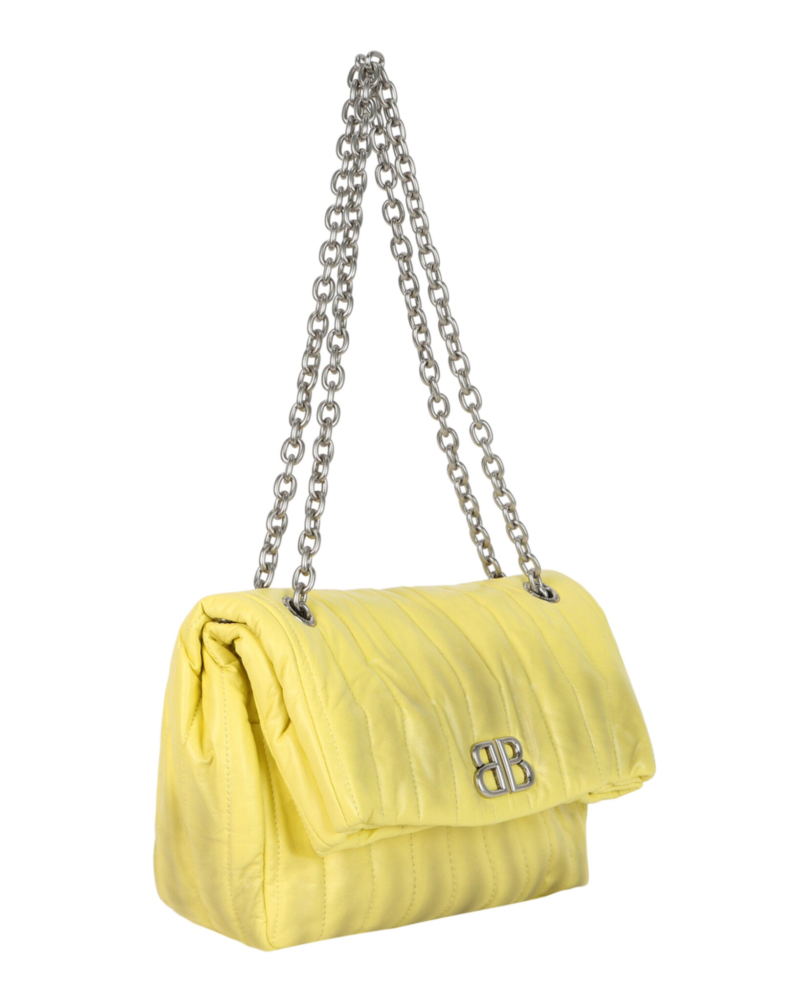 Balenciaga Womens Monaco Sprayed Quilted Small Chain Bag