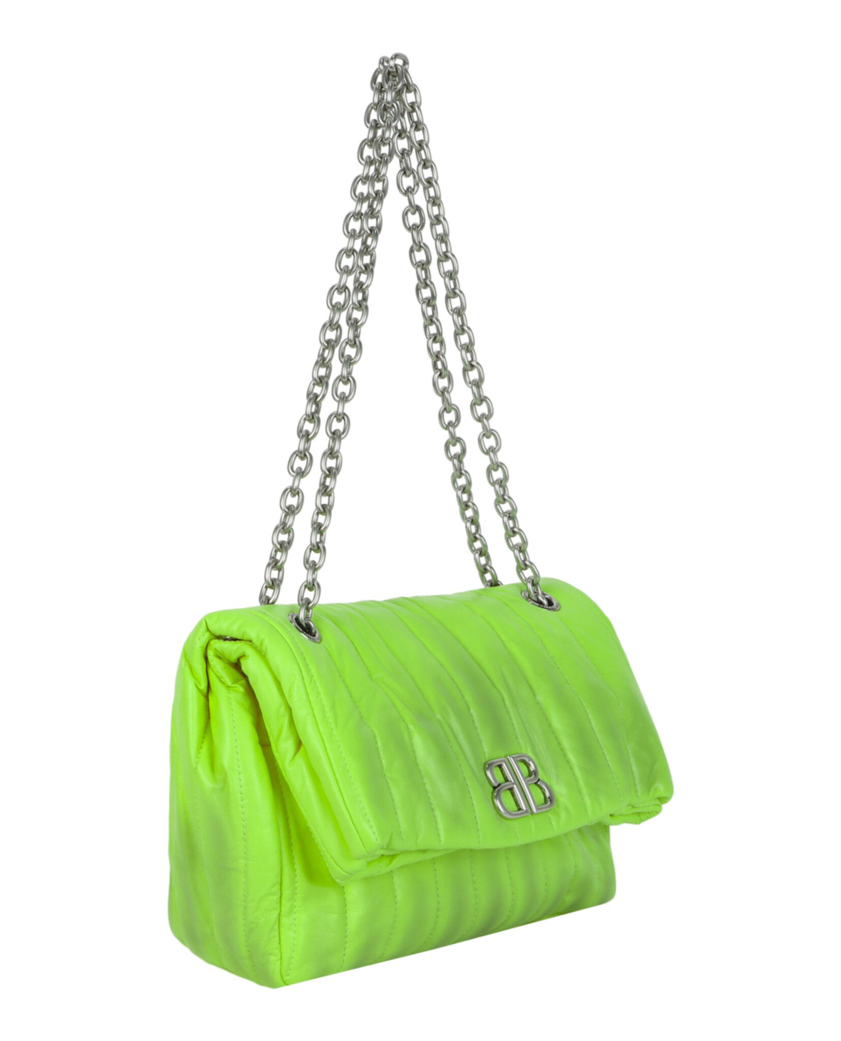 Balenciaga Womens Monaco Sprayed Quilted Small Chain Bag