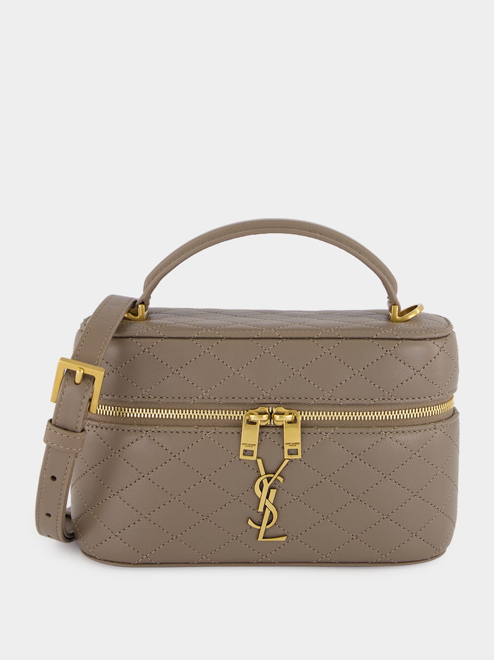Plaza Taupe Gaby Vanity Bag in Lambskin