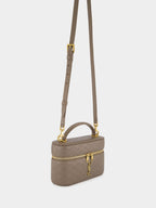 Plaza Taupe Gaby Vanity Bag in Lambskin