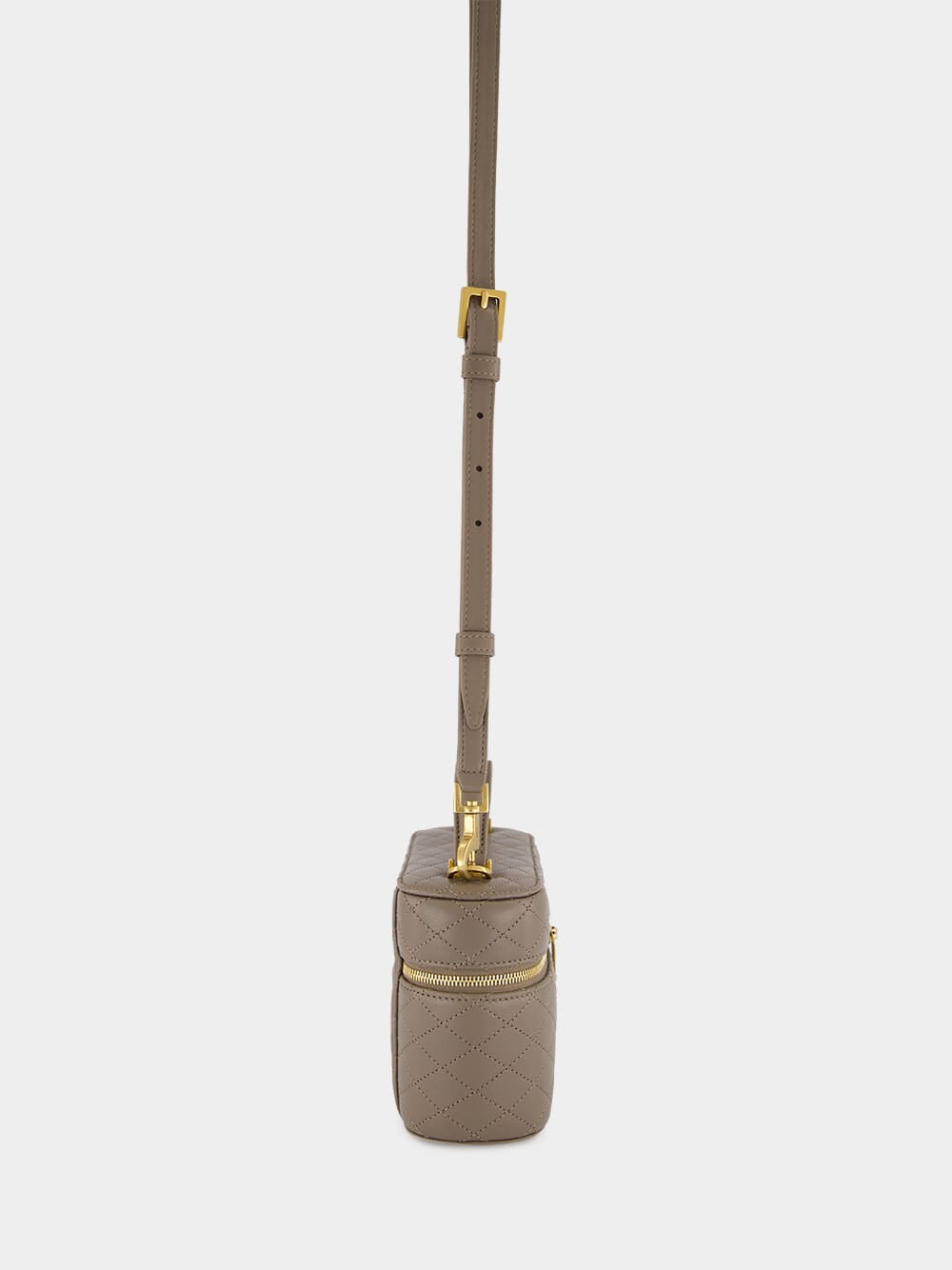 Plaza Taupe Gaby Vanity Bag in Lambskin
