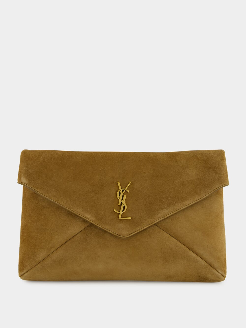 Golden Leaf Cassandre Suede Envelope Pouch