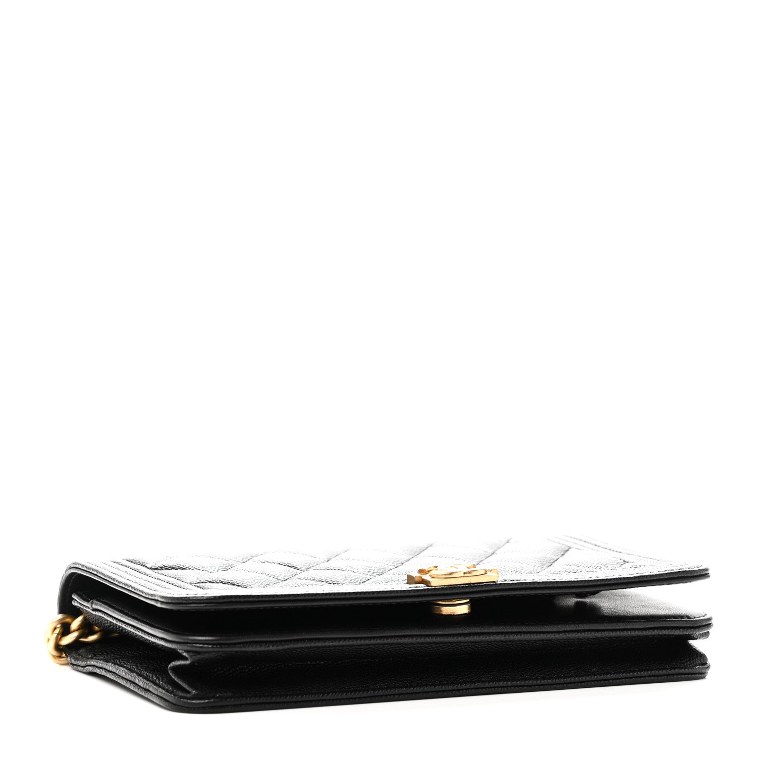 Caviar Quilted Boy Wallet On Chain WOC Black