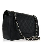 Caviar Quilted Jumbo Double Flap Black