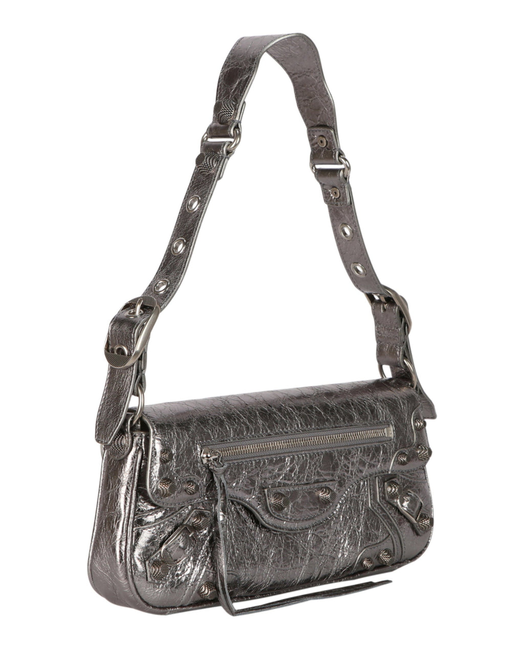 Balenciaga Womens Small Metallized Le Cagole Sling Shoulder Bag