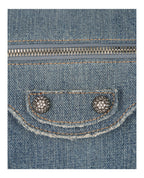 Balenciaga Womens Small Le Cagole Sling Shoulder Bag In Denim