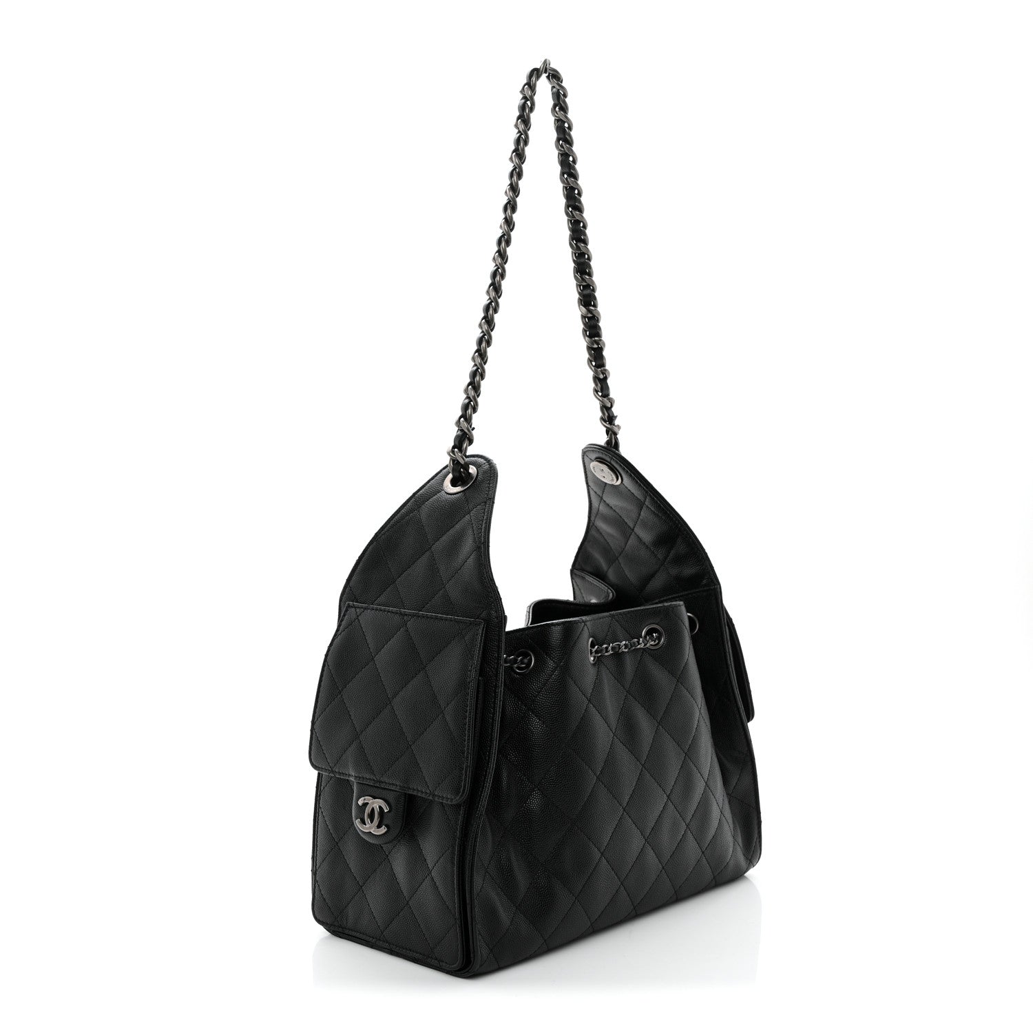 Caviar Quilted Small Chanel 25 Handbag Black