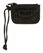 Balenciaga Womens Le Cagole Washed Denim Coin Purse