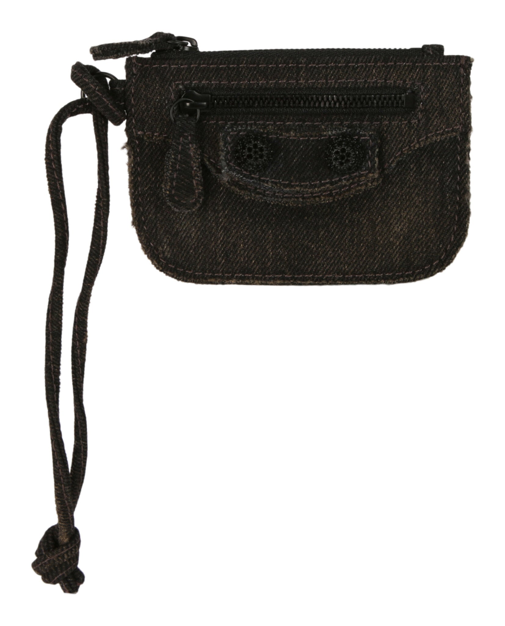 Balenciaga Womens Le Cagole Washed Denim Coin Purse