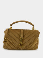 Golden Leaf College Mini Suede Bag