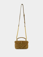 Golden Leaf College Mini Suede Bag