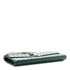 Nappa Intrecciato Long Andiamo Top Handle Clutch Emerald Green