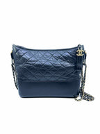 CHANEL Gabrielle Hobo Medium Black Lambskin Lace Quilted Handbag