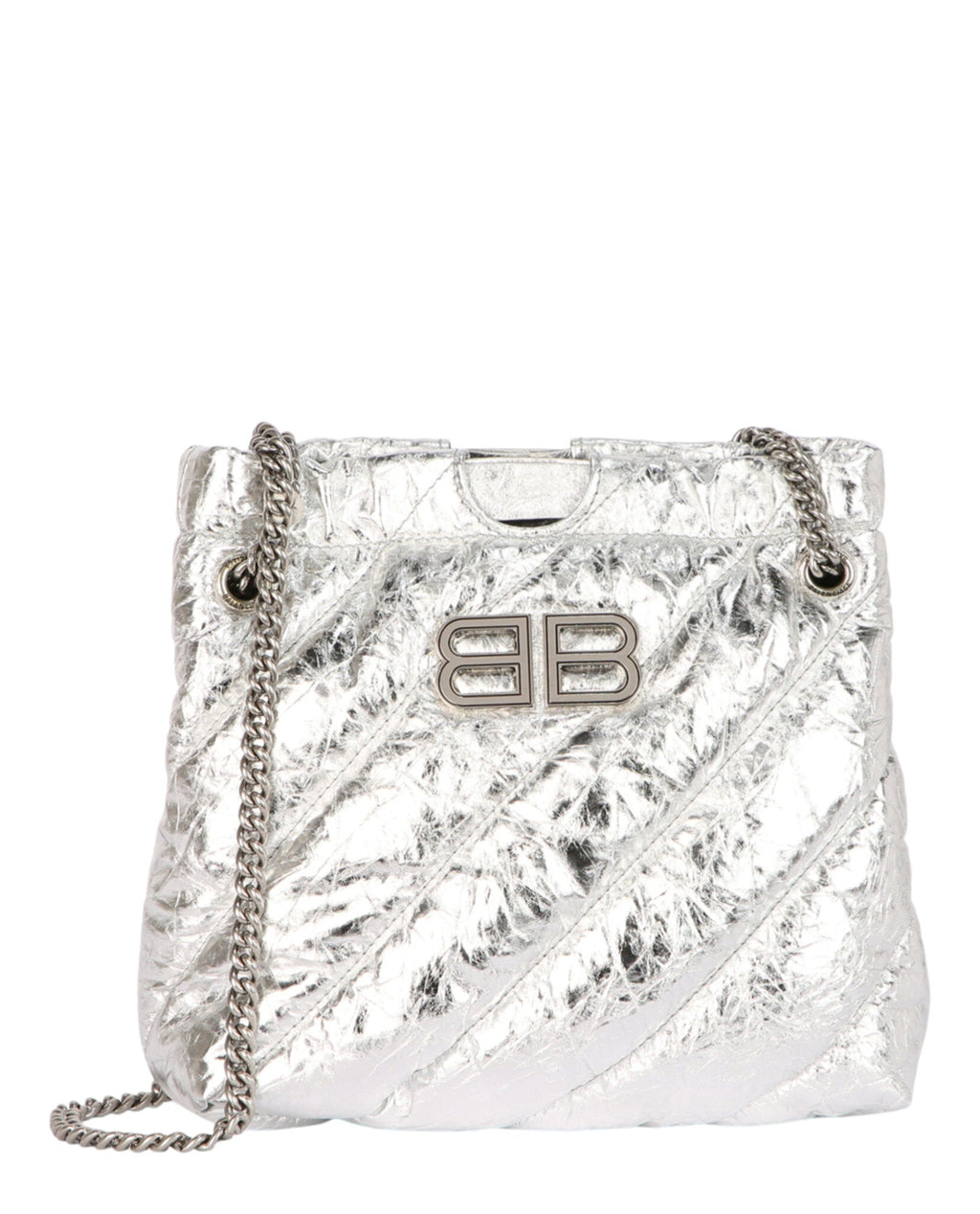 Balenciaga Womens Xs Metallized Quilted Crush Tote Bag
