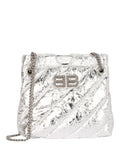 Balenciaga Womens Xs Metallized Quilted Crush Tote Bag