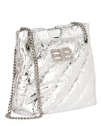Balenciaga Womens Xs Metallized Quilted Crush Tote Bag