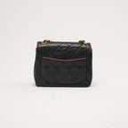 Chanel Vintage Mini Timeless Flap Black and Burgundy 1991