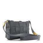 Grained Calfskin Maxi Intrecciato Cassette Crossbody Bag Thunder