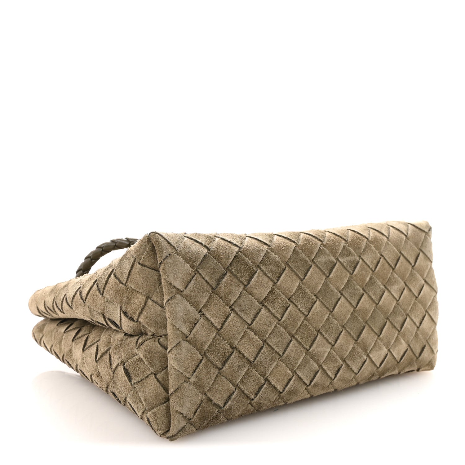 Suede Intrecciato Small Andiamo Shoulder Bag Cypress