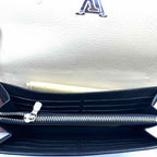 LOUIS VUITTON Portefeiulle Lock-Me II Navy, Cream Leather Solid Wallet