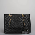 Chanel Black Grand Shopping Tote Black GST Bag in Cavier 2012-2013
