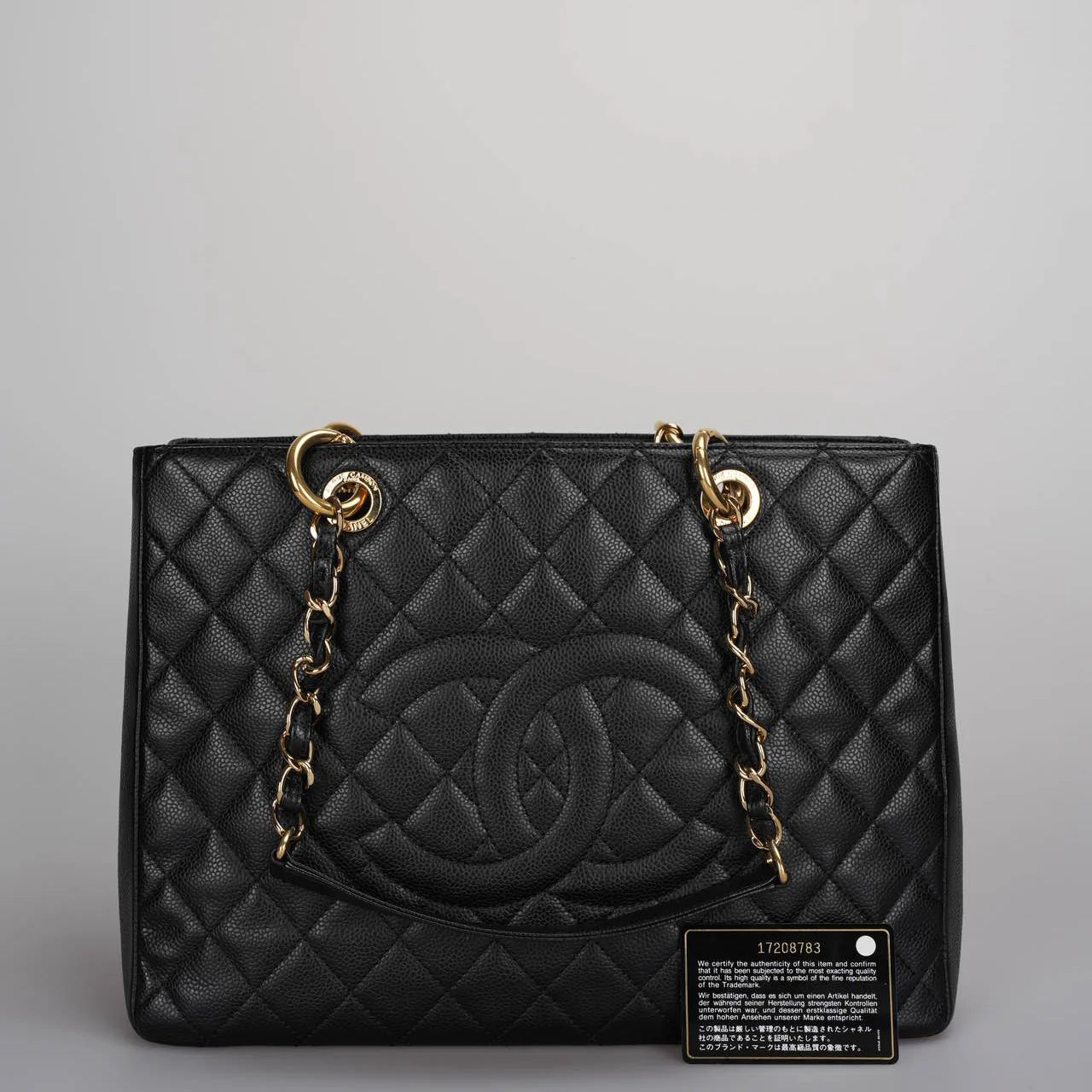 Chanel Black Grand Shopping Tote Black GST Bag in Cavier 2012-2013