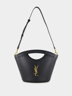 Black Celia Mini Tote in Smooth Leather