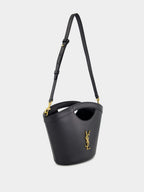 Black Celia Mini Tote in Smooth Leather