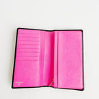 Chanel Cambon Wallet Classic Black White Wallet Quilted Calfskin with Pink Interior