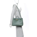 Nappa Intrecciato Medium Andiamo Shoulder Bag Aloe