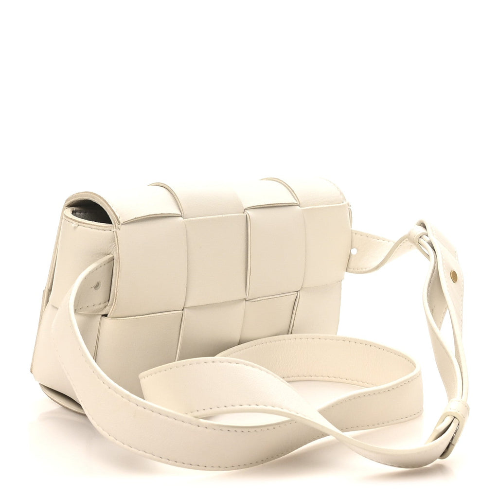 Nappa Maxi Intreccio The Belt Cassette Bag White