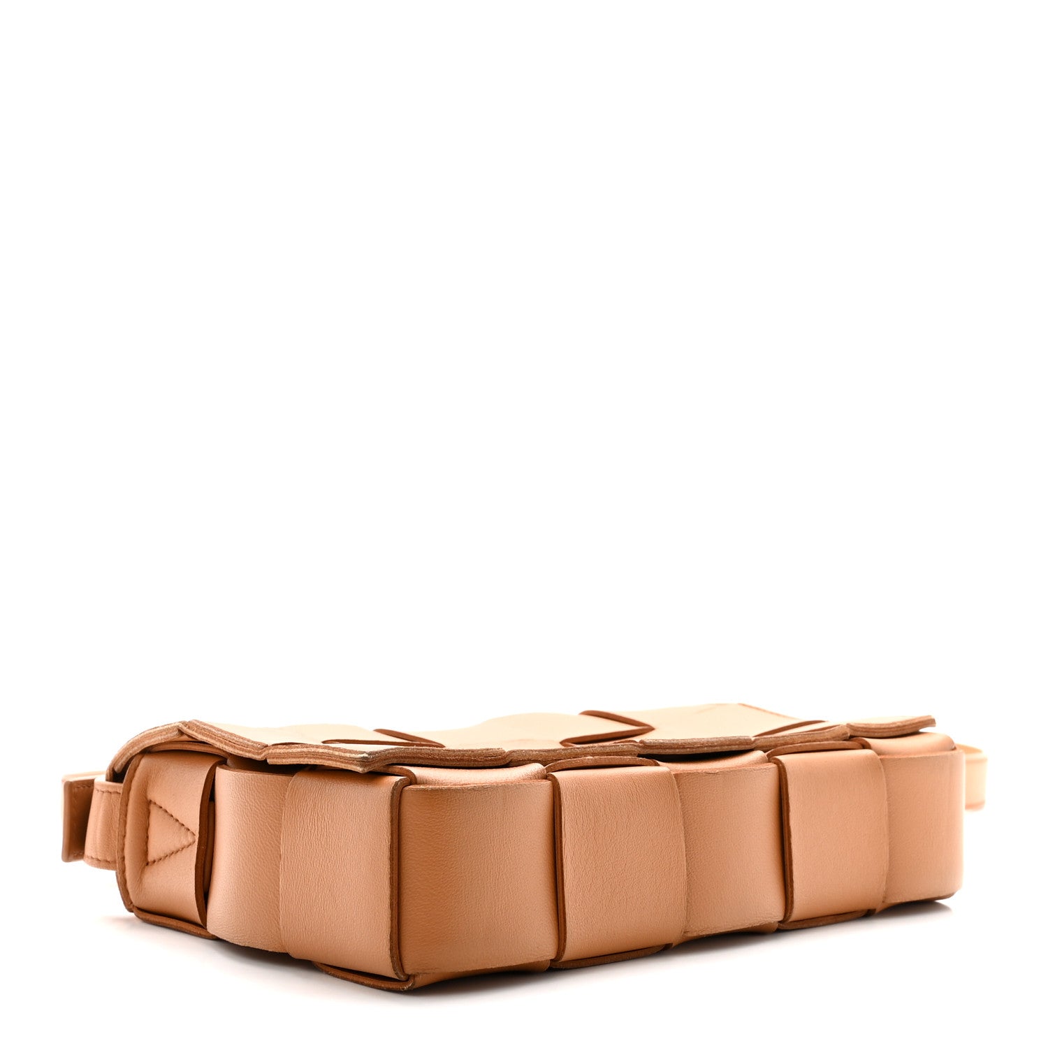 Lambskin Maxi Intrecciato Cassette Crossbody Bag Caramel